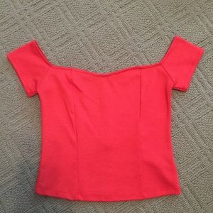 Tobi off the shoulder fitted top